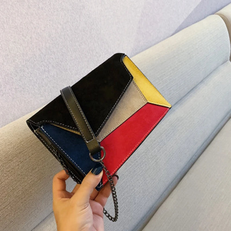 Autumn Frosted Shoulder Bag All-match Messenger Contrast Small Square Bag