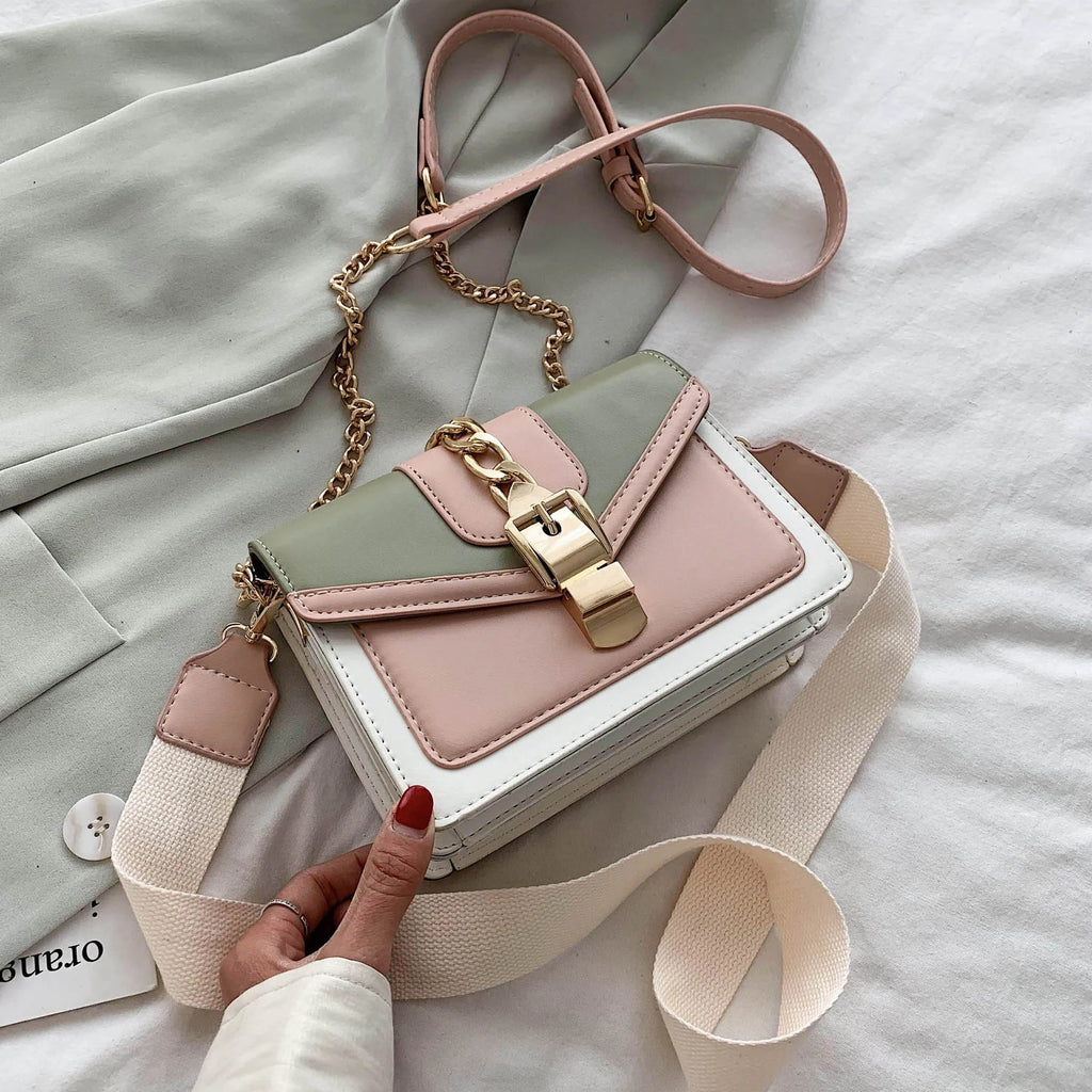 Women's PU Leather Messenger Bag Small Shoulder Handbag
