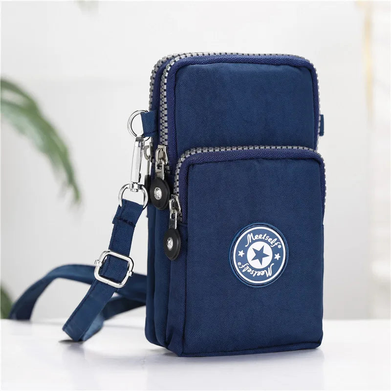 Women's Printed Small Shoulder Bag Wallet with Zipper
