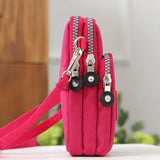 Women's Printed Small Shoulder Bag Wallet with Zipper