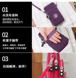 Women's Printed Small Shoulder Bag Wallet with Zipper