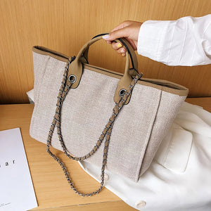 Chain Shoulder Bucket Bag Large Capacity Tote