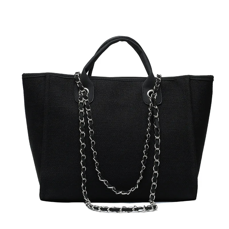 Chain Shoulder Bucket Bag Large Capacity Tote
