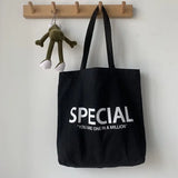 Women's Canvas Shopping Bag Lightweight Casual College Shoulder Bag