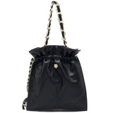 Rhombic Chain Messenger Bag Drawstring Shoulder Bucket Bag