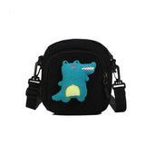 Small Dinosaur Messenger Bag for Girls - Canvas Student Bag