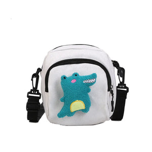 Small Dinosaur Messenger Bag for Girls - Canvas Student Bag