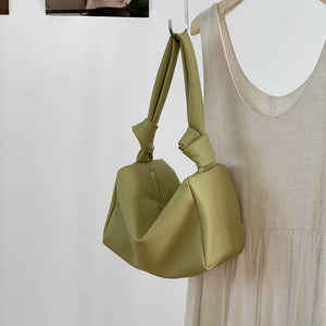 Soft Knotted Tofu Bag for Women Shoulder Underarm Crossbody Bag