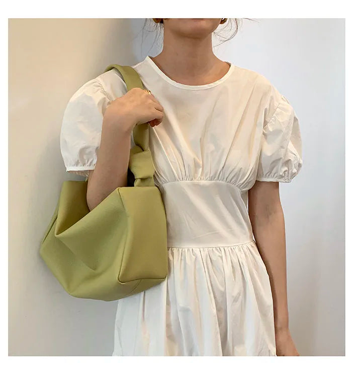 Soft Knotted Tofu Bag for Women Shoulder Underarm Crossbody Bag