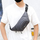 Unisex Canvas Waist Bag Student Chest Bag Phone Messenger Purse