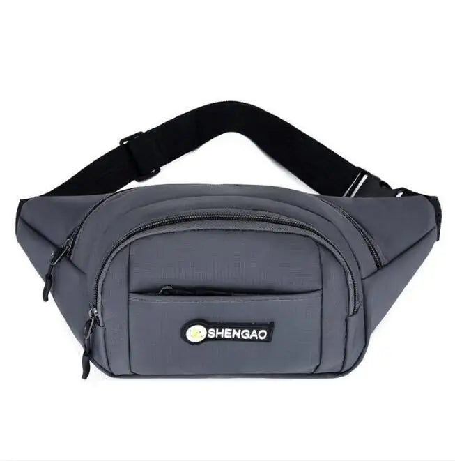 Unisex Canvas Waist Bag Student Chest Bag Phone Messenger Purse