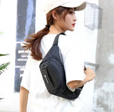 Unisex Canvas Waist Bag Student Chest Bag Phone Messenger Purse