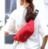Unisex Canvas Waist Bag Student Chest Bag Phone Messenger Purse
