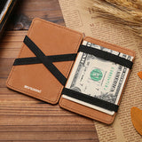 Men Leather Bifold Magic Wallet Elastic Band Holder Durable Wallet BUZ9