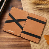 Men Leather Bifold Magic Wallet Elastic Band Holder Durable Wallet BUZ9