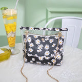 Autumn Daisy Transparent Bucket Bag Chain Strap Shoulder Bag
