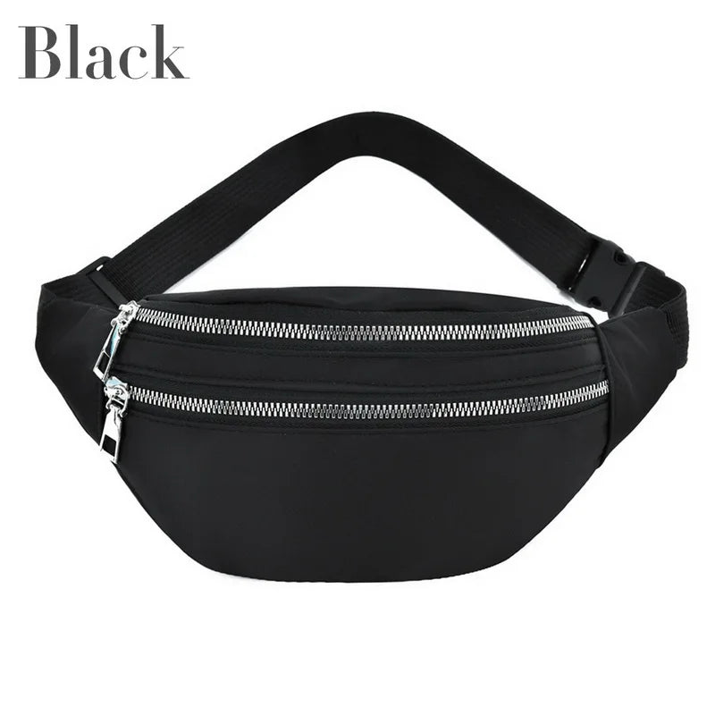 Unisex Geometric Waist Bag Pink Fanny Pack Laser Chest Phone Pouch