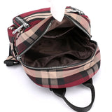 Women's Waterproof Anti-theft Shoulder Bag Student Backpack Plaid