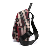 Women's Waterproof Anti-theft Shoulder Bag Student Backpack Plaid