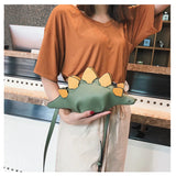Dinosaur Shape Leather Shoulder Bag Women's Shopping Purse Casual Clutch Bag