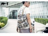 2020 British Style Linen Backpack Retro Canvas Bag