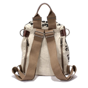 2020 British Style Linen Backpack Retro Canvas Bag
