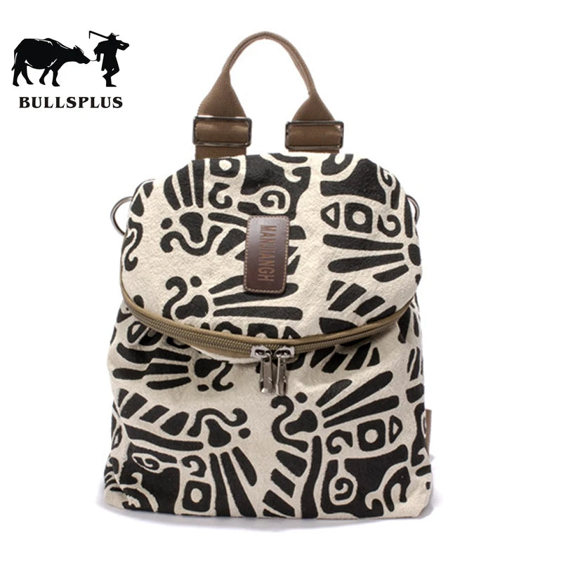 2020 British Style Linen Backpack Retro Canvas Bag