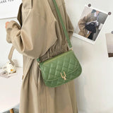Diamond Lattice Women Bag Crossbody Shoulder Handbag Retro PU Leather