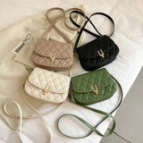 Diamond Lattice Women Bag Crossbody Shoulder Handbag Retro PU Leather