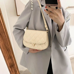 Diamond Lattice Women Bag Crossbody Shoulder Handbag Retro PU Leather