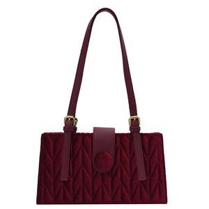 Autumn Winter Faux Fur Shoulder Bag for Women Thread Handbags Solid Pouch