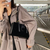 Autumn Winter Faux Fur Shoulder Bag for Women Thread Handbags Solid Pouch