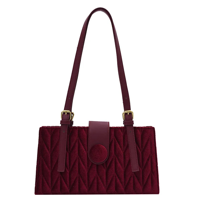 Autumn Winter Faux Fur Shoulder Bag for Women Thread Handbags Solid Pouch