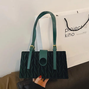 Autumn Winter Faux Fur Shoulder Bag for Women Thread Handbags Solid Pouch