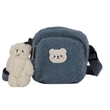 Autumn Winter Bear Messenger Bag Plush Shoulder Bag Girls Phone Bag