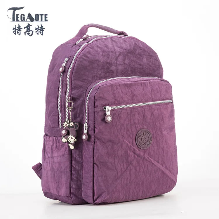 Waterproof Nylon Backpack Men Women School Bag