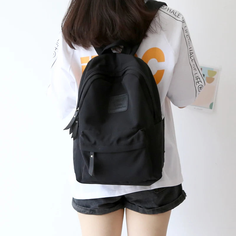 Solid Women Shoulder Bag School Bag For Teenage Girl