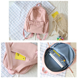 Solid Women Shoulder Bag School Bag For Teenage Girl