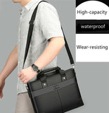 Men's Leather Briefcase Laptop Messenger Bag