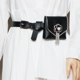 Rhinestone Waist Pack Mini Square Flap Bag Fanny Pack Women