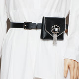 Rhinestone Waist Pack Mini Square Flap Bag Fanny Pack Women