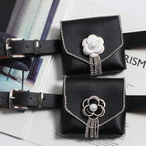 Rhinestone Waist Pack Mini Square Flap Bag Fanny Pack Women