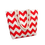 Summer Flower Print Canvas Tote Handbag