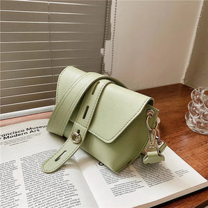 Women's Small Crossbody Bag PU Leather Messenger Flap Handbag