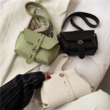 Women's Small Crossbody Bag PU Leather Messenger Flap Handbag