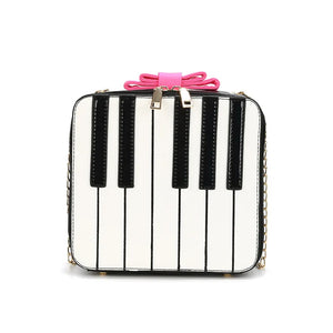 Piano Keys Crossbody Handbag with Chain Strap