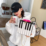 Piano Keys Crossbody Handbag with Chain Strap