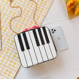 Piano Keys Crossbody Handbag with Chain Strap
