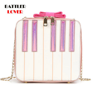 Piano Keys Crossbody Handbag with Chain Strap
