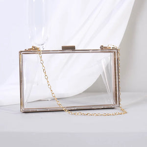 Transparent Acrylic Clutch Bag Crossbody Wedding Evening Party Handbag
